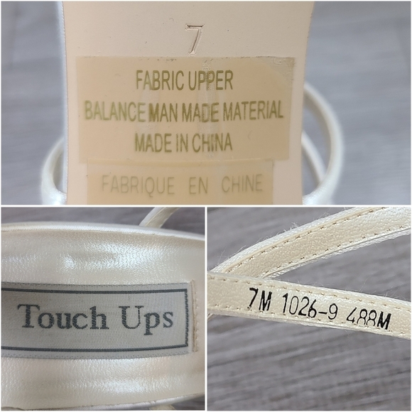 Touch Ups White Satin Strappy Wedding Sandals Size 7 - Picture 13 of 17